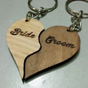 Couple Name keychain wooden-1 - Pikku Gifts
