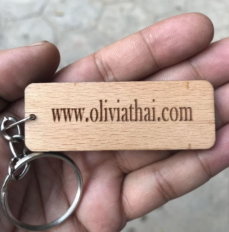 Customized Rectangular Wooden keychain - Pikku Gifts
