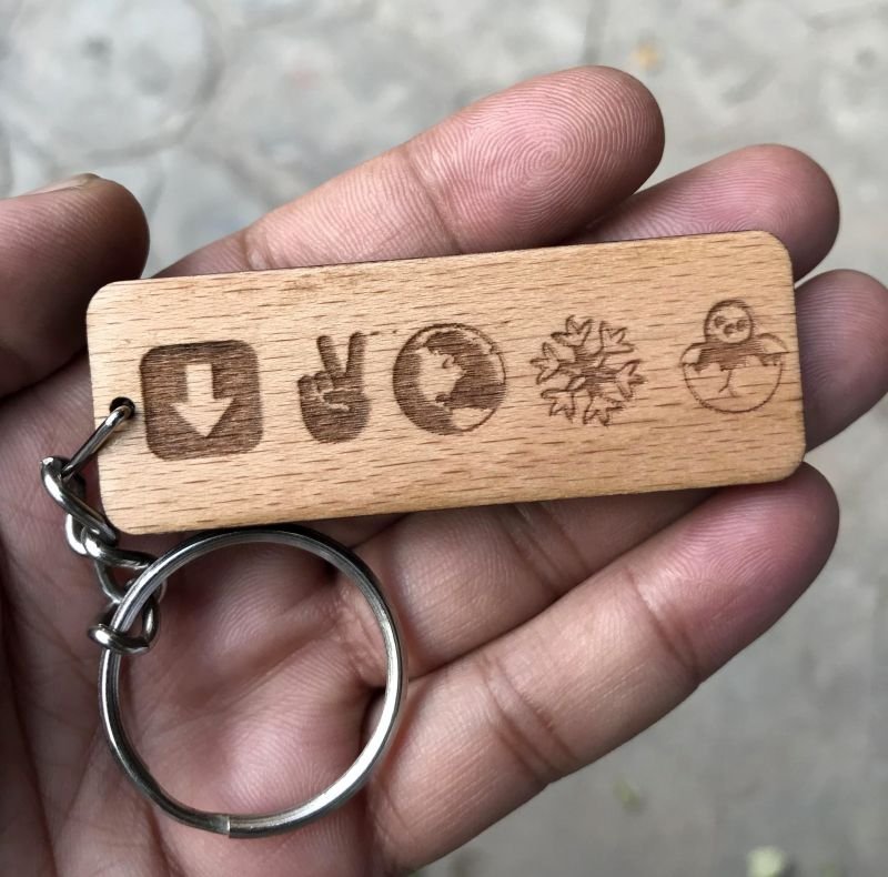 Customized Rectangular Wooden keychain4 - Pikku Gifts