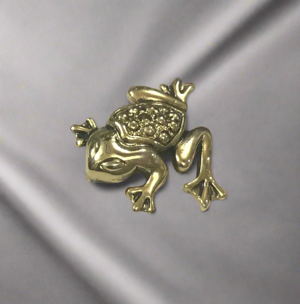 Cute-Frog-Metal-Brooch-Gold - Pikku Gifts