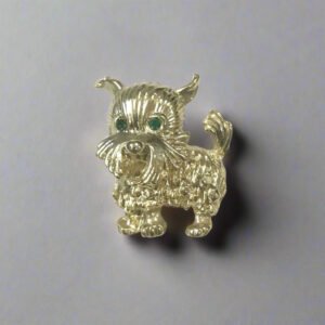Gold Plated Shih Tzu Dog Brooch – Detailed Pet Lover Pin