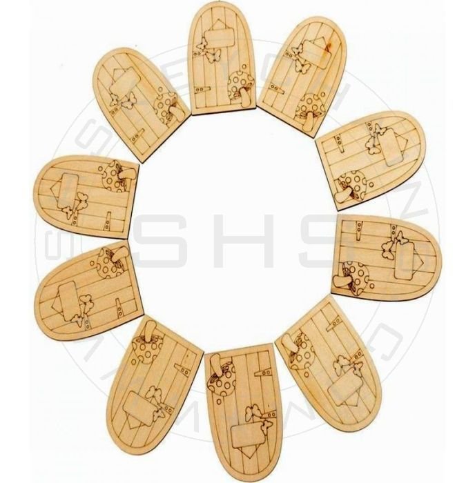 Laser-Cut-Miniature-Fairy-Doll-House-Door-pk-of-10 - Pikku Gifts