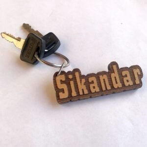 Customized Wooden Name Keychain – Reverse Engraved