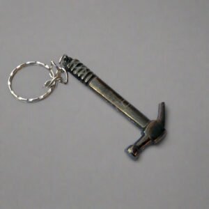 Antique Finish Metal Hammer Keychain – Zinc Alloy Craftsman Charm