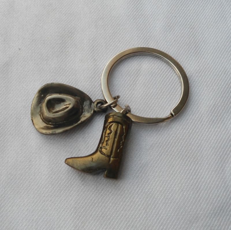 Miniature Cowboy hat and Shoes Keyring - Pikku Gifts