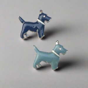 Cute Metallic Dog Brooch – Gold Plated Enamel Pin