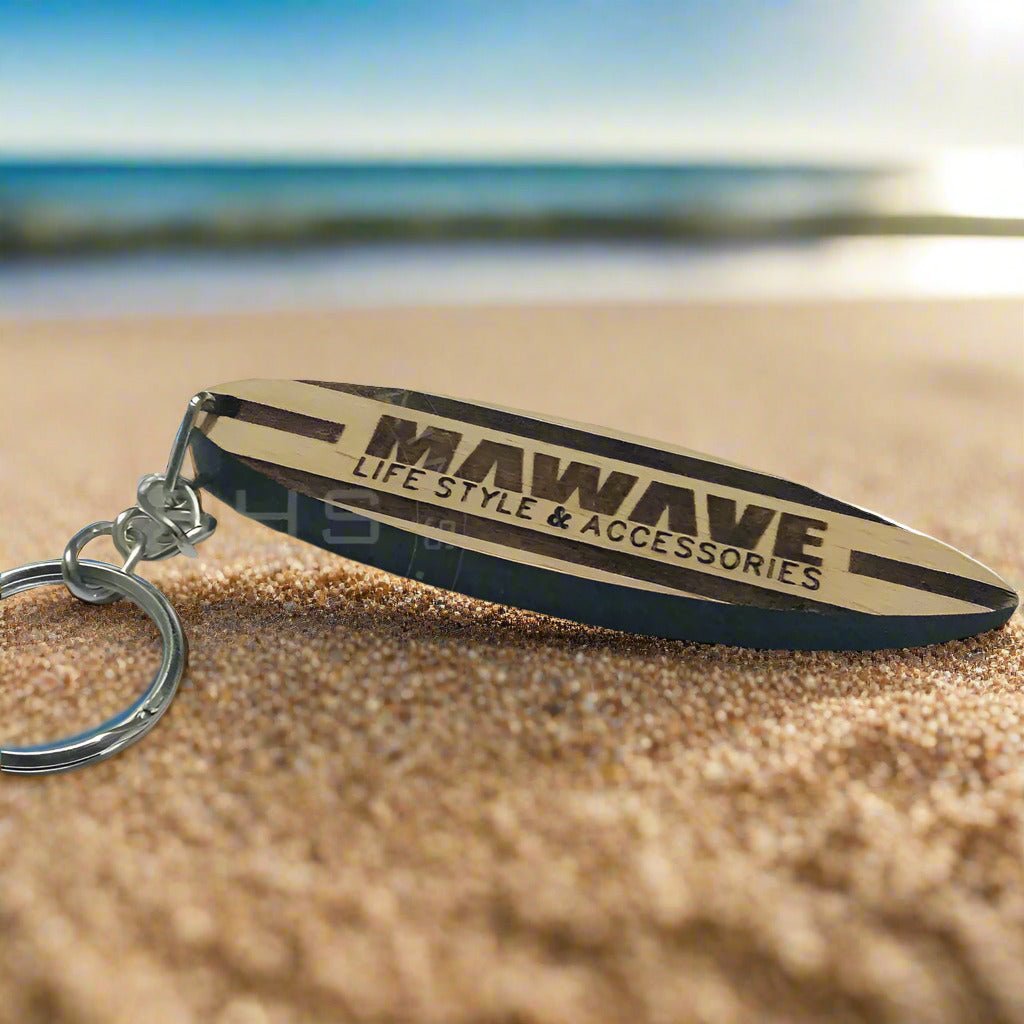 Wooden-Surfboard-Keychain - Pikku Gifts