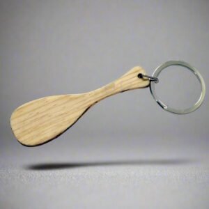Miniature Wooden Paddle Keychain – Handmade Solid Wood Sports Gift