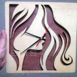 Elegant Lady Silhouette Wooden Wall Clock – Laser Cut Artistic Décor (10–12 Inches)