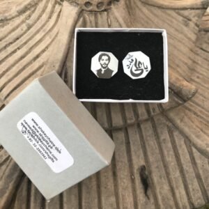 Customized Name & Photo Octagonal Stainless Steel Cufflinks – Personalized Engraved Cufflinks