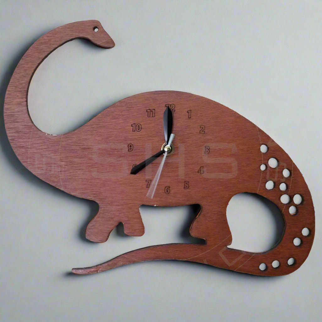 Dinosaur Wooden Kids Wall Clock - Pikku Gifts