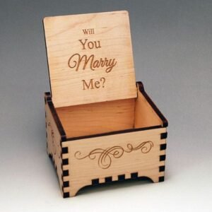 Laser Cut Wooden Gift Box with Custom Engraving – 4x4 Inch