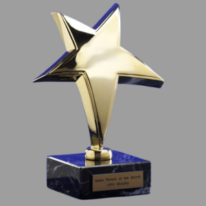 Metal Star Excellence Trophy – Gold Plated Corporate Recognition Award (12 Inch)