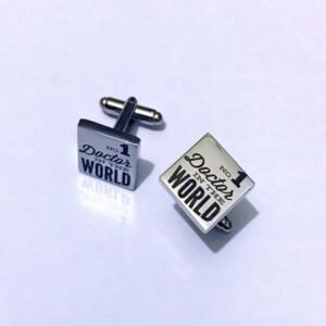 No.1 Doctor in the World Engraved Square Cufflinks – Stainless Steel Appreciation Gift