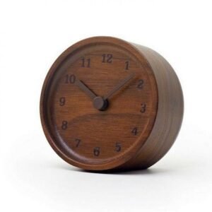 Solid Rosewood Mini Desktop Clock – Round Wooden Table Clock (3.5 Inch)
