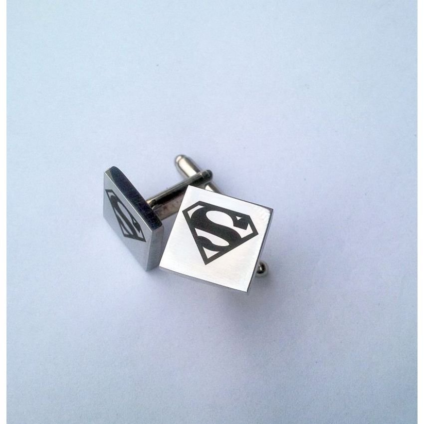 Superhero Logo Square Cufflinks1 - Pikku Gifts