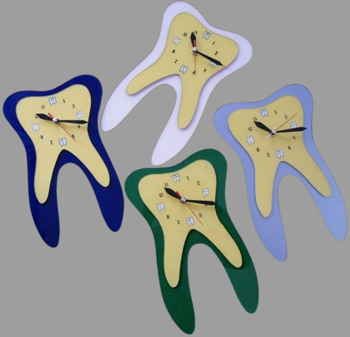 double shaded large tooth shaped acrylic clocks - Pikku Gifts