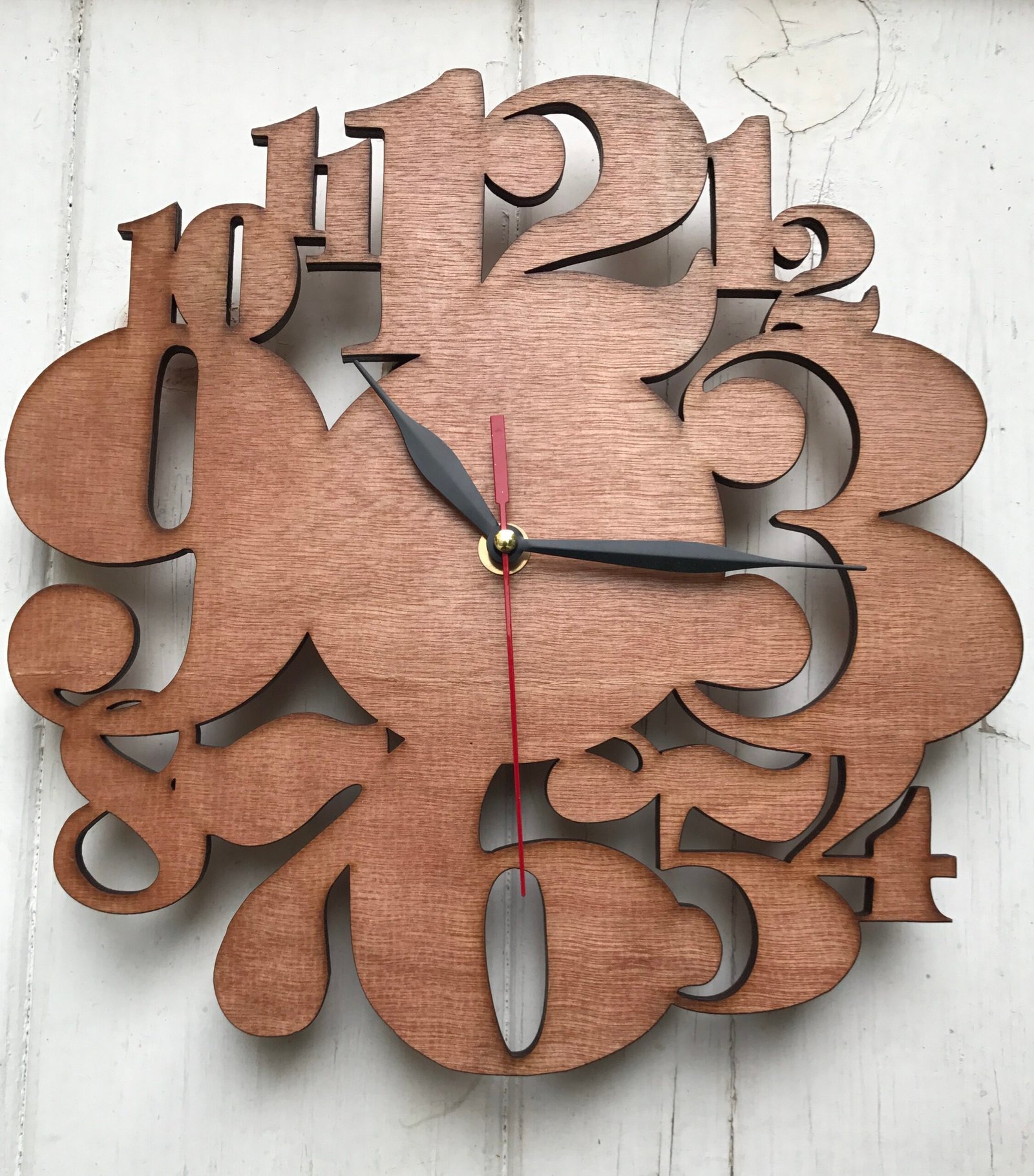 plywood modren digits clock7 - Pikku Gifts